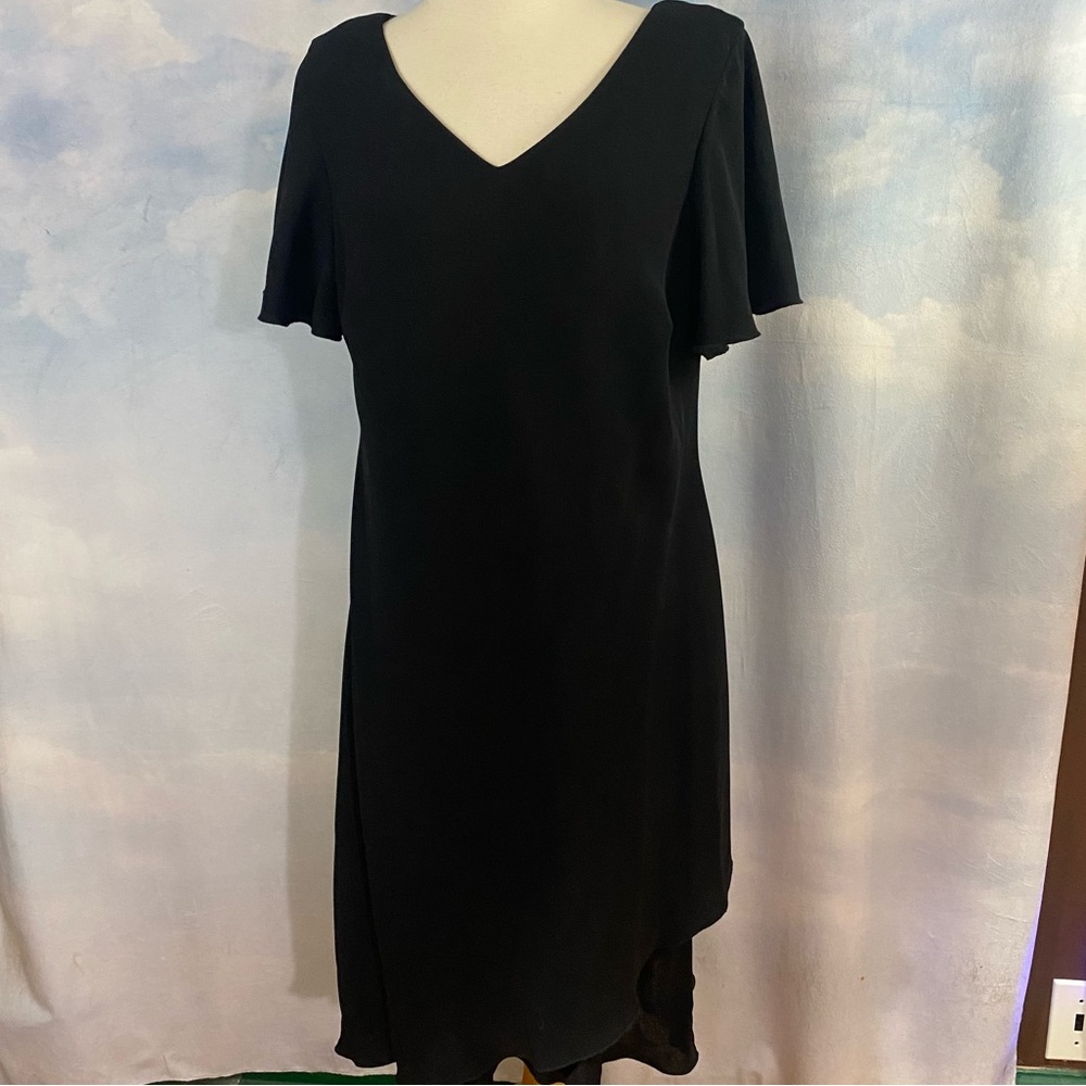 S.L. Fashions Black Asymmetrical Dress